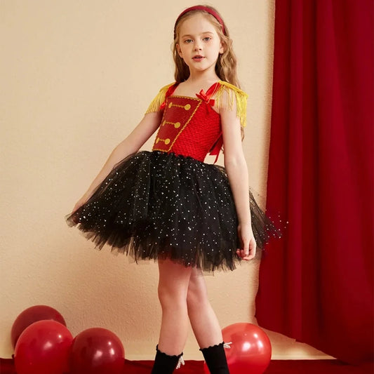 SS69 Nutcracker Soldier Tutu Dress for Girls, Halloween Christmas Costume