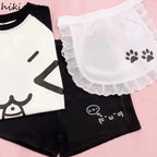 Cotton Shorts for Women Black Summer Pantalones Cortos De Mujer Print Japanese Fashion Casual Cute Pants 2025 New Bottoms 27x232 SS69