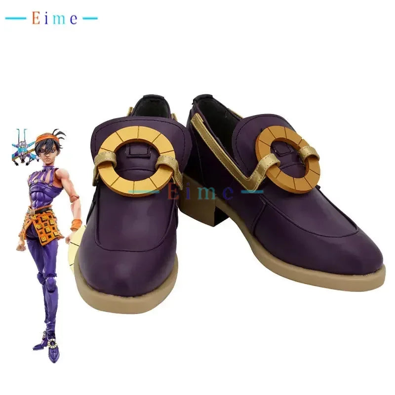 Narancia Ghirga Cosplay Shoes Anime JoJo Cosplay Props PU Leather Shoes Halloween Party Boots Big Size Custom Made