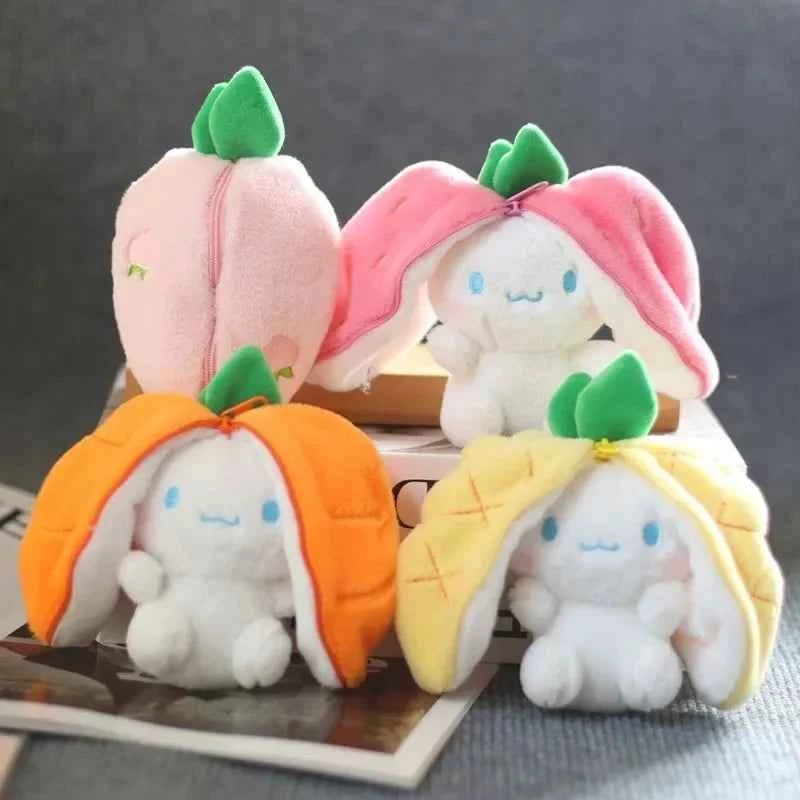 Funny Strawberry Carrot Rabbit Plush Toys Stuffed Into Fruit Transform Soft Animals Bunny Doll For Boys Girls Birthday Gift