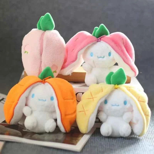 Funny Strawberry Carrot Rabbit Plush Toys Stuffed Into Fruit Transform Soft Animals Bunny Doll For Boys Girls Birthday Gift