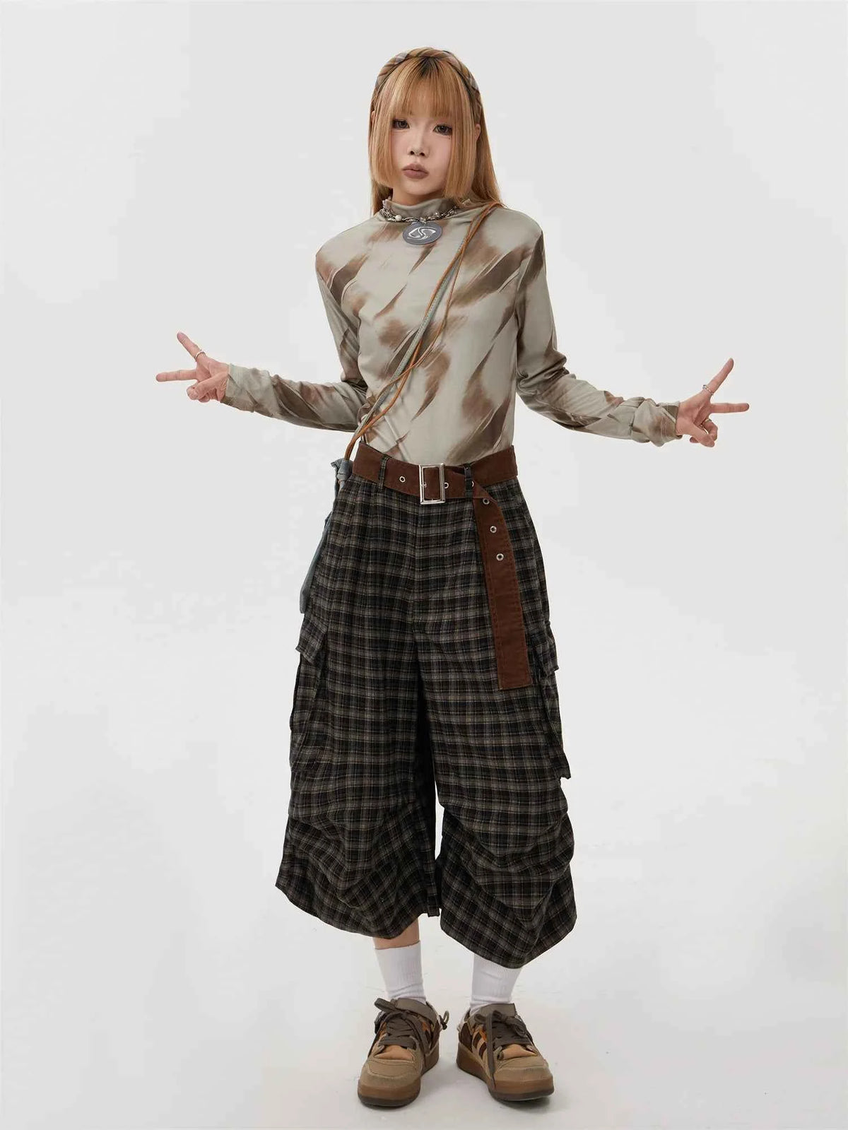 Summer Women Abi Goblin Core Plaid Jorts Harajuku Y2k Streetwear Shorts 2000s Aesthetic Pants Japanese Grunge Cyber Punk Tomboy