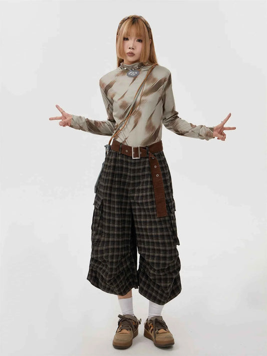 Summer Women Abi Goblin Core Plaid Jorts Harajuku Y2k Streetwear Shorts 2000s Aesthetic Pants Japanese Grunge Cyber Punk Tomboy