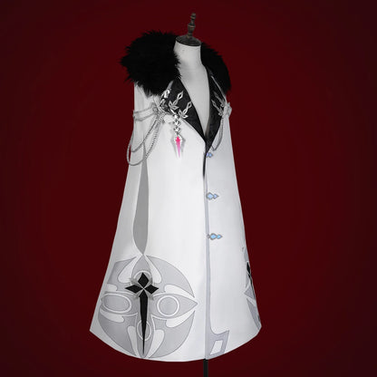 Game Genshin Impact Fatui Cosplay Costume Doctor Arlecchino The Captain Pantalone Marionette Colombina Cloak Halloween C07575