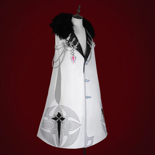 Game Genshin Impact Fatui Cosplay Costume Doctor Arlecchino The Captain Pantalone Marionette Colombina Cloak Halloween C07575