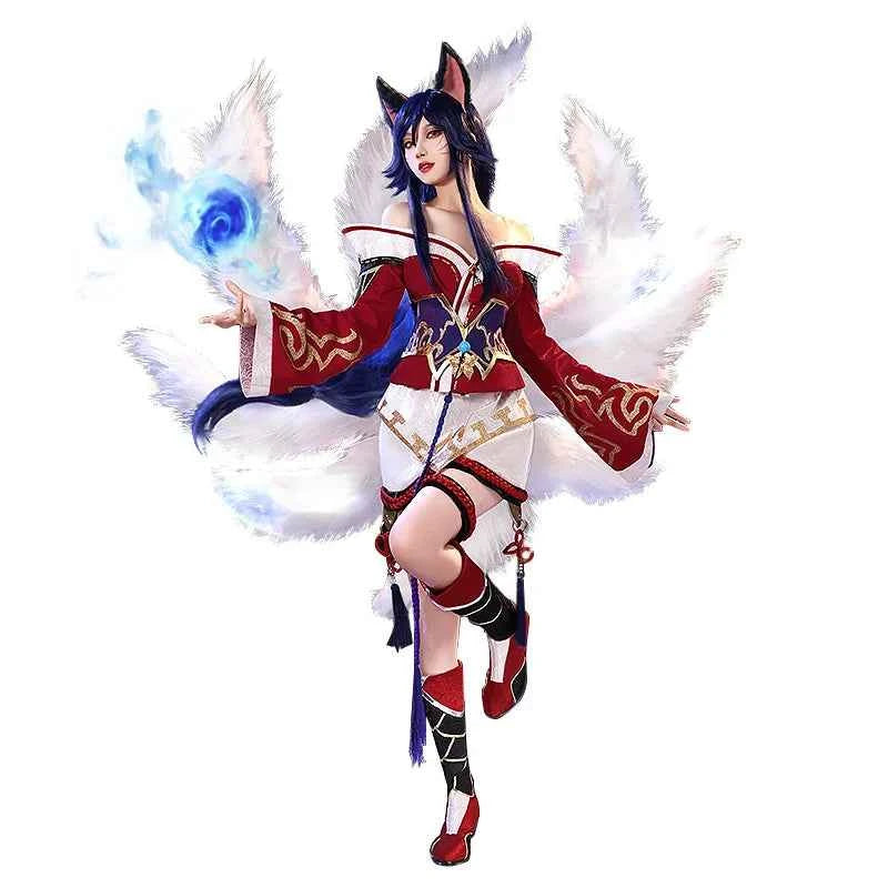 Ahrii Cosplay Costume Set by SS69 - Durable Synthetic Dress, Sizes XS-2XL