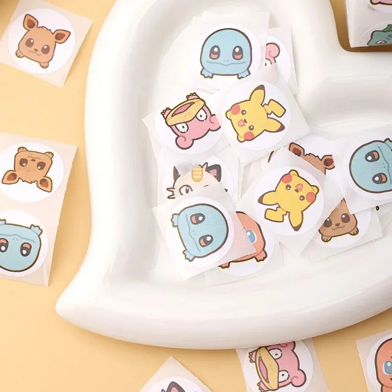 500pcs Cartoon Pokemon Stickers Kawaii Anime Round Seal Diy Laptop Decals Stikers Cute Book Children Reward Kids Toy Gift SS69