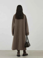 CHIC VEN Women Woolen Coats Fashion Retro Design Button Loose Long Overcoat Korean Female Clothing Autumn Winter New 2026