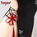 White Tiger Loli Qipao Cosplay Costume Chinese Cheongsam Outfit with Bell for Anime Halloween