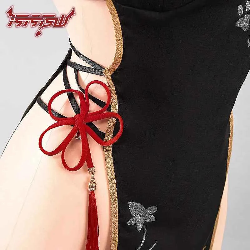 White Tiger Loli Qipao Cosplay Costume Chinese Cheongsam Outfit with Bell for Anime Halloween