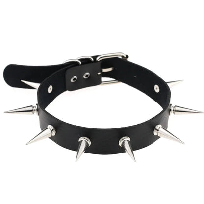 1Pc Harajuku Gothic Spike Rivet Star Necklaces Collares Hip Hop Rock Black Bowknot PU Lace Leather Sexy Y2K Girl Choker Jewelry SS69 8.69 W4612