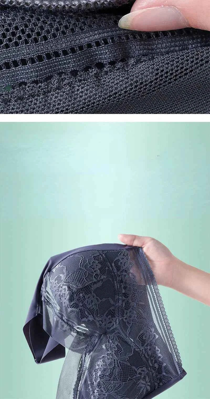 L-6L Women Large Bra Push Up Ice Silk Seamless Upper Bralette Lace Wireless Summer Bras Top Lingerie Underwear Brasieres Mujeres