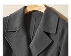 SENTUBILA Women's 100% Wool Long Wrap Coat with Belted Waist