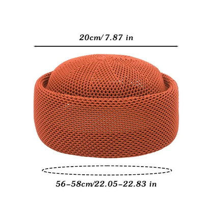 Fashion Mesh Hollow Breathable Summer Pillbox Beret Hat Women Colorful Outdoor Hard Pink Elegant Sun Cap Wholesale Taqiyah Kufi
