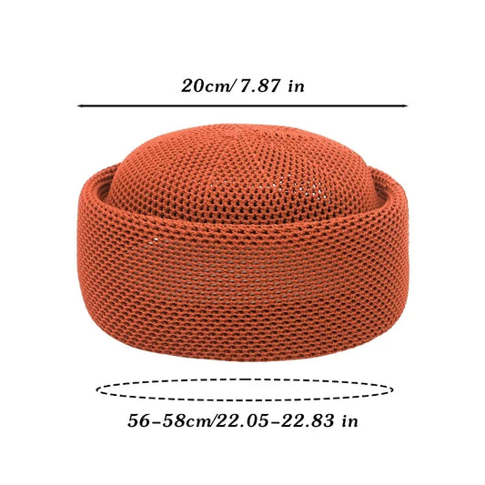 Fashion Mesh Hollow Breathable Summer Pillbox Beret Hat Women Colorful Outdoor Hard Pink Elegant Sun Cap Wholesale Taqiyah Kufi