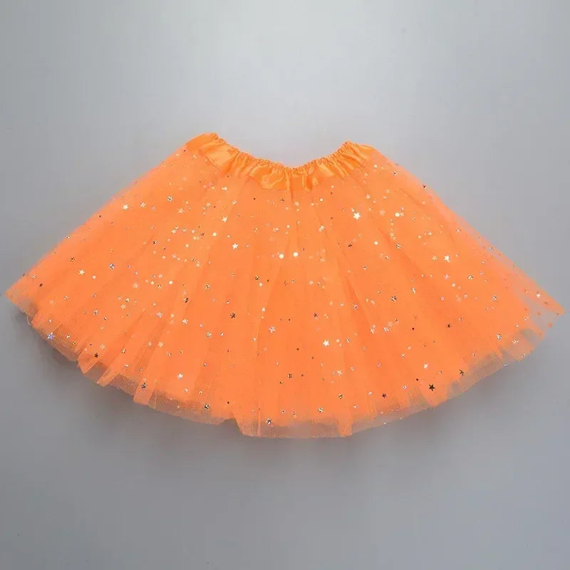XMOMISEL Girls Sequined Star Tulle Tutu Skirt