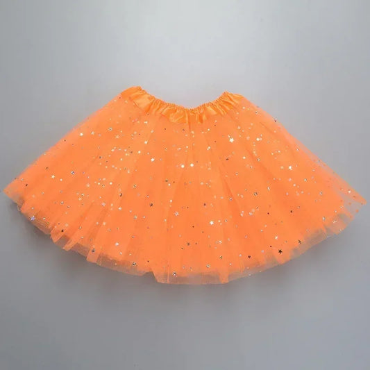 XMOMISEL Girls Sequined Star Tulle Tutu Skirt A-Line Mini Dancewear