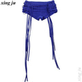 Xing Ju Women's Mesh Tassel Jumpsuit for Stage Performance