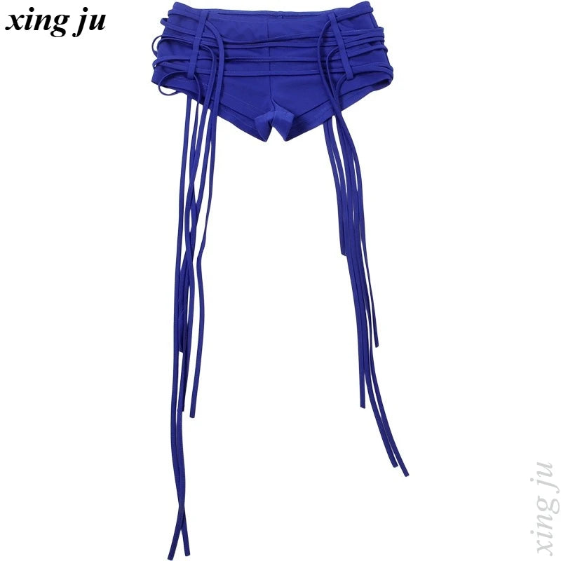 Xing Ju Women's Mesh Tassel Jumpsuit for Stage Performance
