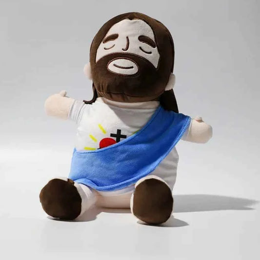38CM Breath Jesus Soothes Plush Toy   for Kids Soft Soothing Jesus Plushies Comforting Jesus Heart Toy Easter Christmas Gifts
