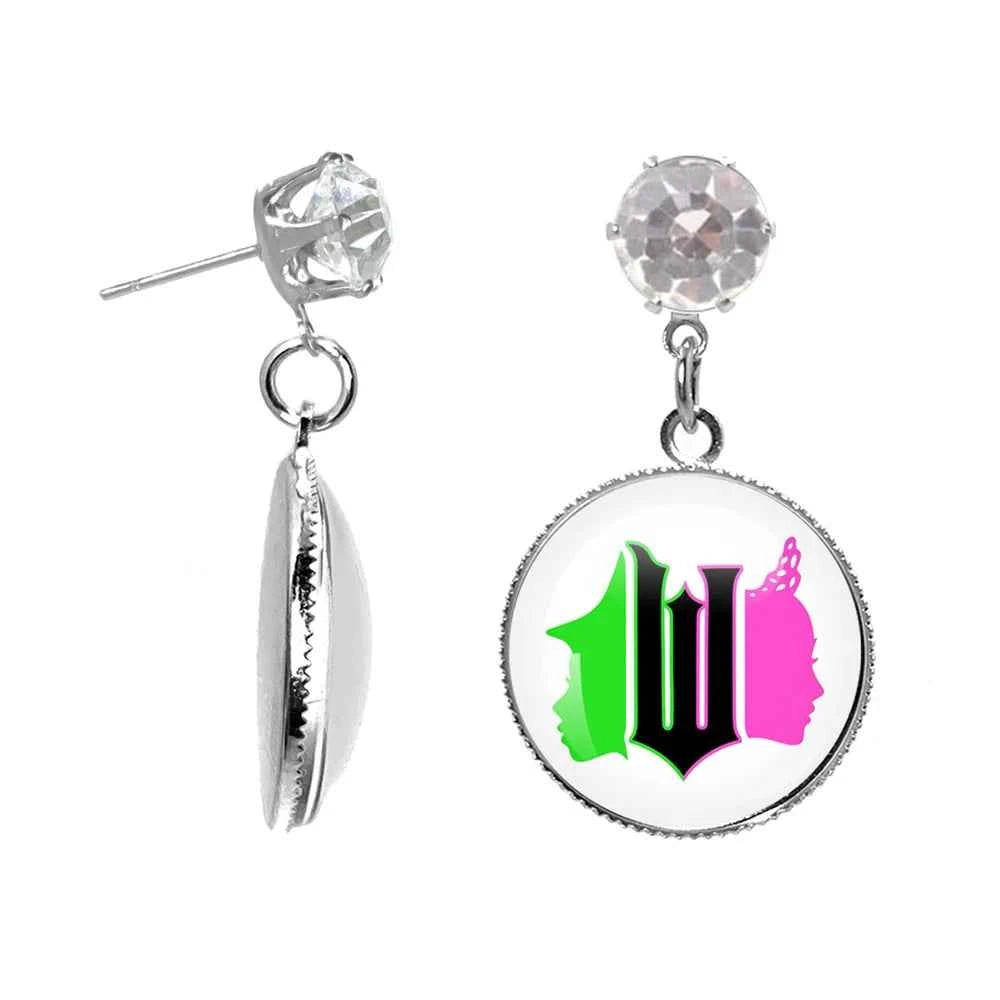 The Movie Wicked Elphaba&Linda Cosplay 20MM Glass Cabochon Earrings Jewelry Accessories Earring Jewelry Gift for Couple