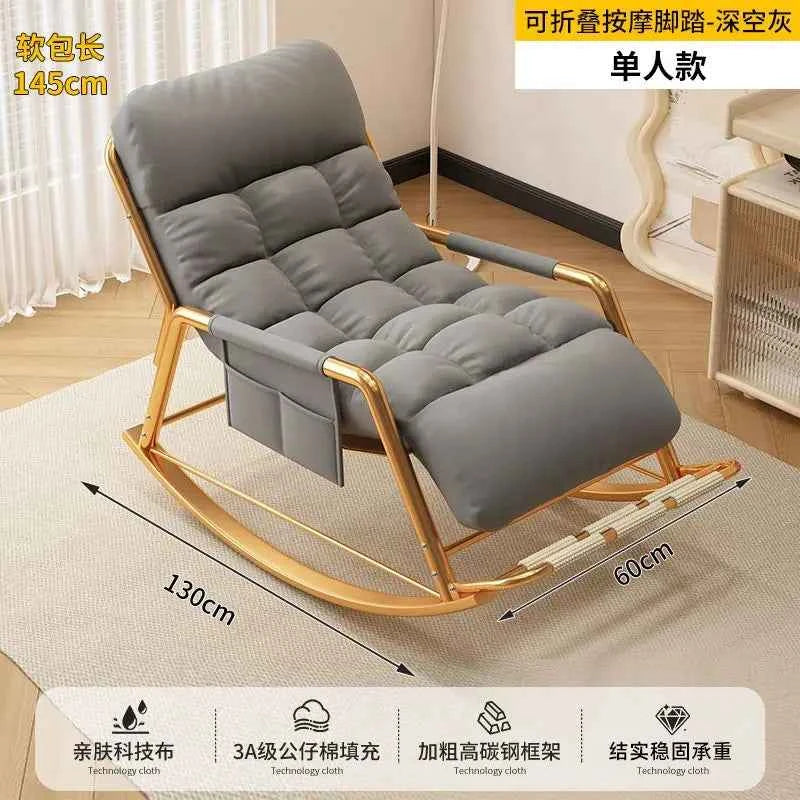Recliner Rocking Chair Sitting and Sleeping Dual-purpose  Lunch Break Chair Balcony Home Leisure Lazy Sofa Chair Ergonomic
