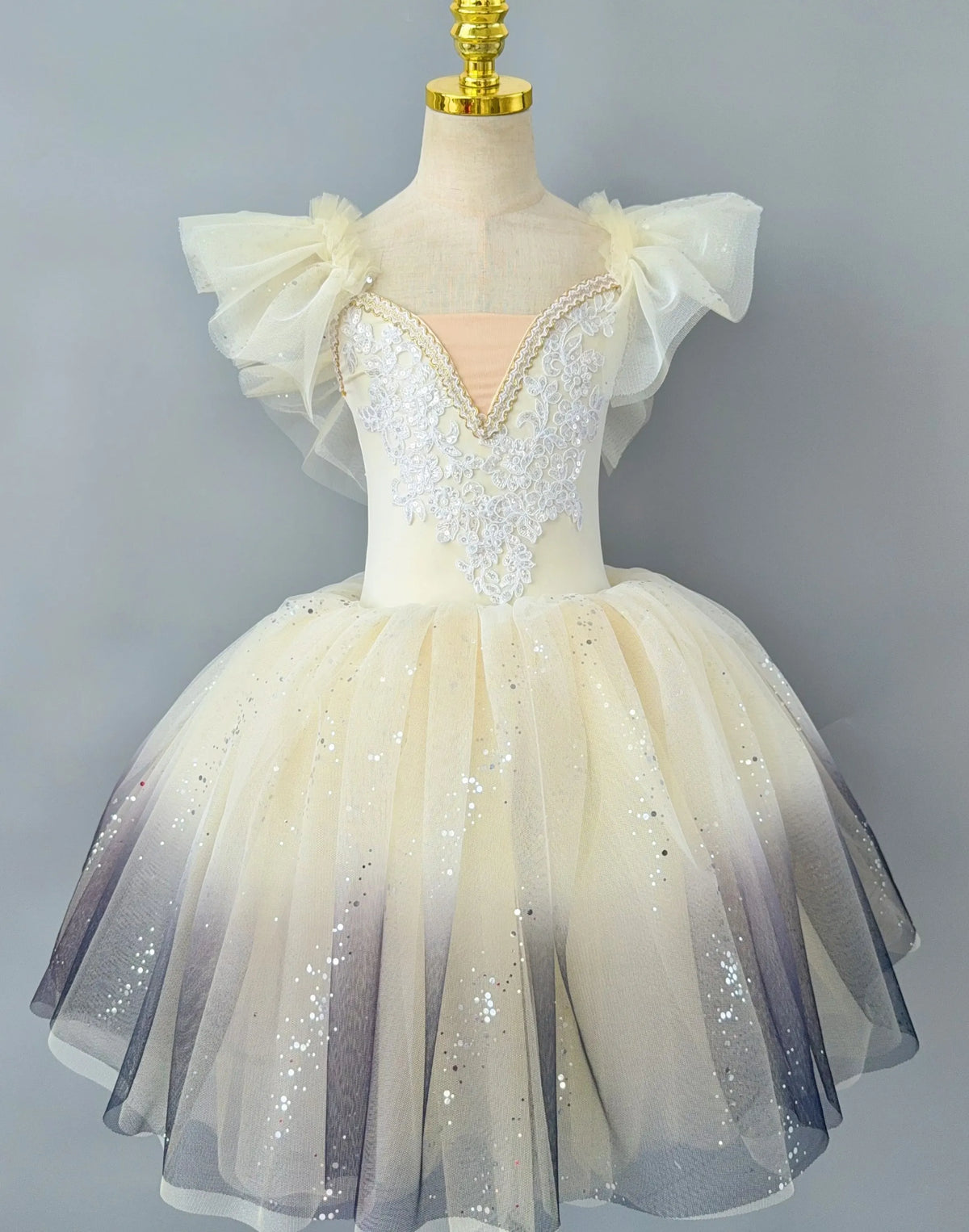 Romantic Gradient Ballet Tutu Dress Sequin Girl's Dance Skirt Modern Dance Princess Ballet Skirts Performance Costumes