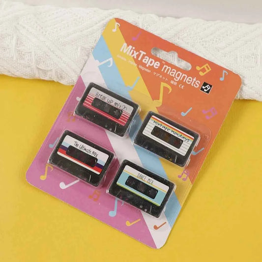4Pcs Vintage Creative Gramophone Record Fridge Magnet Message Board Reminder Refrigerator Sticker for Home Kitchen Decoration