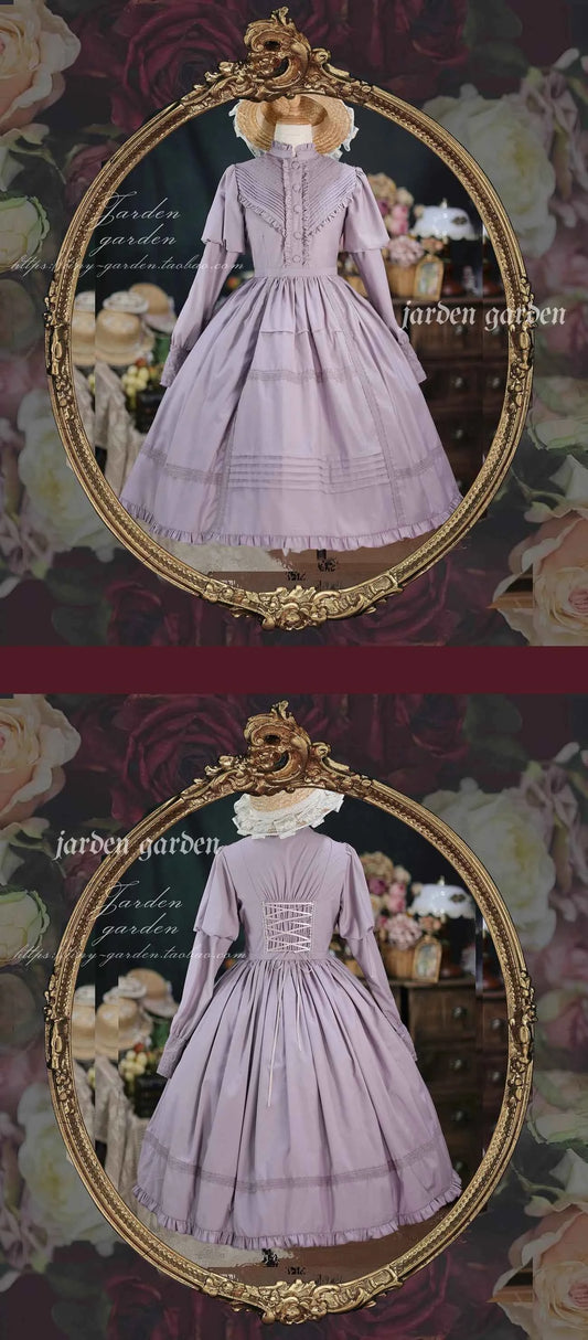 2025 New Classical Long-sleeved Stand-up Collar Slim-fitting Dress Japanese Sweet and Cute Girl Lolita OP Mid-length Dresses