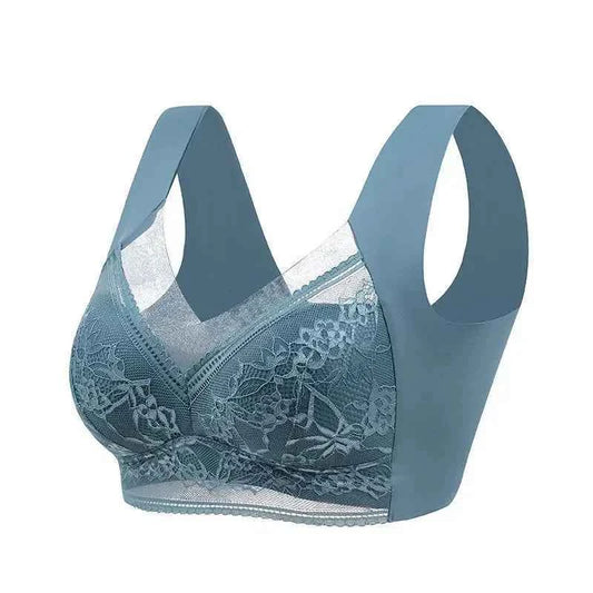 L-6L Women Large Bra Push Up Ice Silk Seamless Upper Bralette Lace Wireless Summer Bras Top Lingerie Underwear Brasieres Mujeres