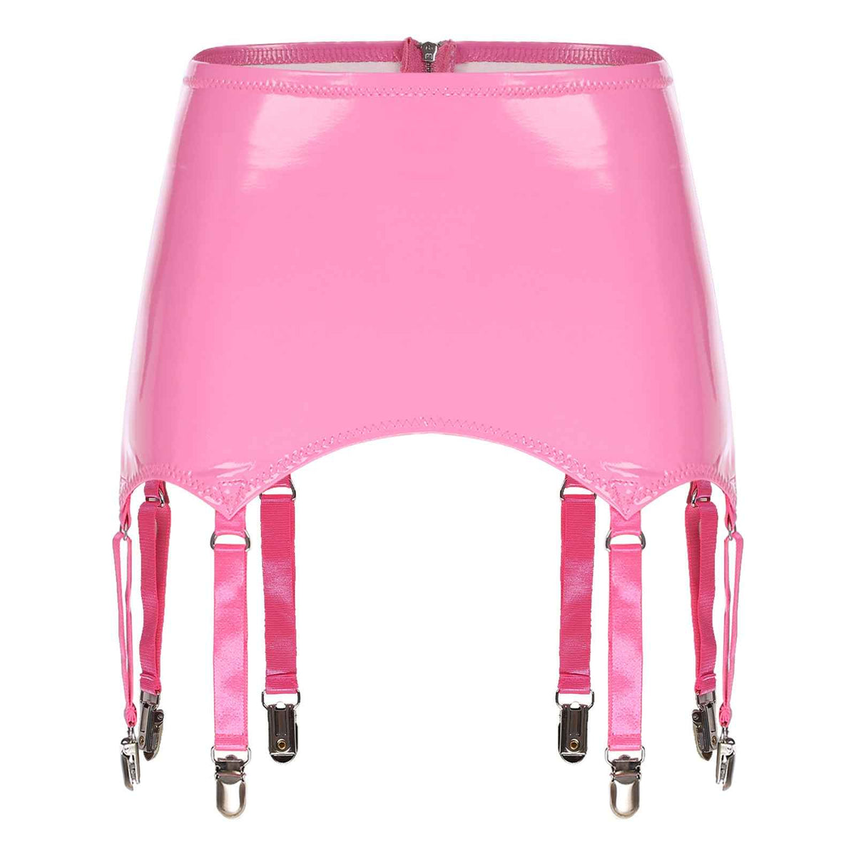 Womens Garters Suspender Belt Skirts Ladies Wet Look Mini Skirts Leather Garters with Metal Clips Clubwear Costume Underwear