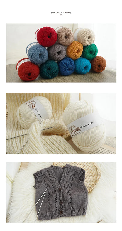500g pure wool yarn fine count cashmere medium coarse yarn for making warm sweaters and scarves for autumn and winter