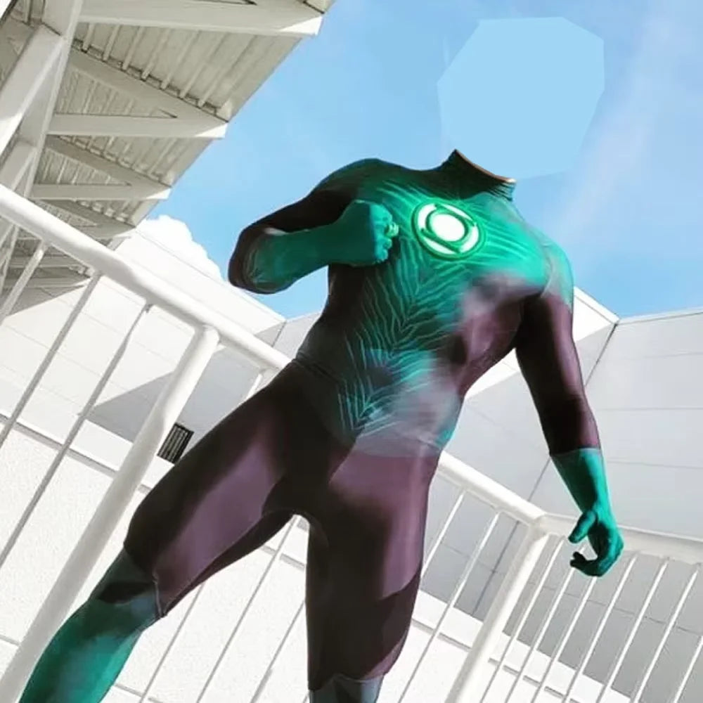 Halloween Woman Green Cosplay Costume Lantern Female Superhero Zentai Suit Ladys Cosplay Bodysuit Adults Men Male Party Jumpsuit