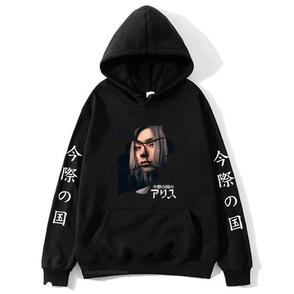 Anime Alice In Borderland Hoodie Chishiya Printed Hoody Women Crewneck Sweatshirts with Hooded Men Long Sleeve Pullover Cool Top SS69