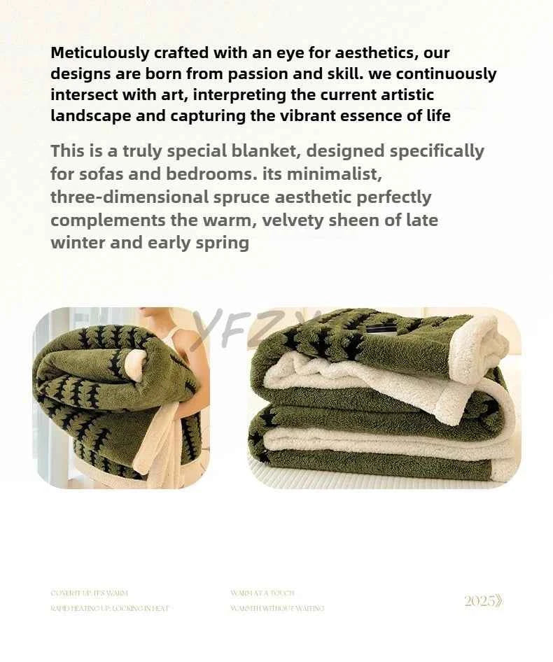Thicken Warm Flannel Blanket Super Soft Fluffy Queen Blanket Single Double Size Cozy Skin-friendly Multifunctional Nap Blanket