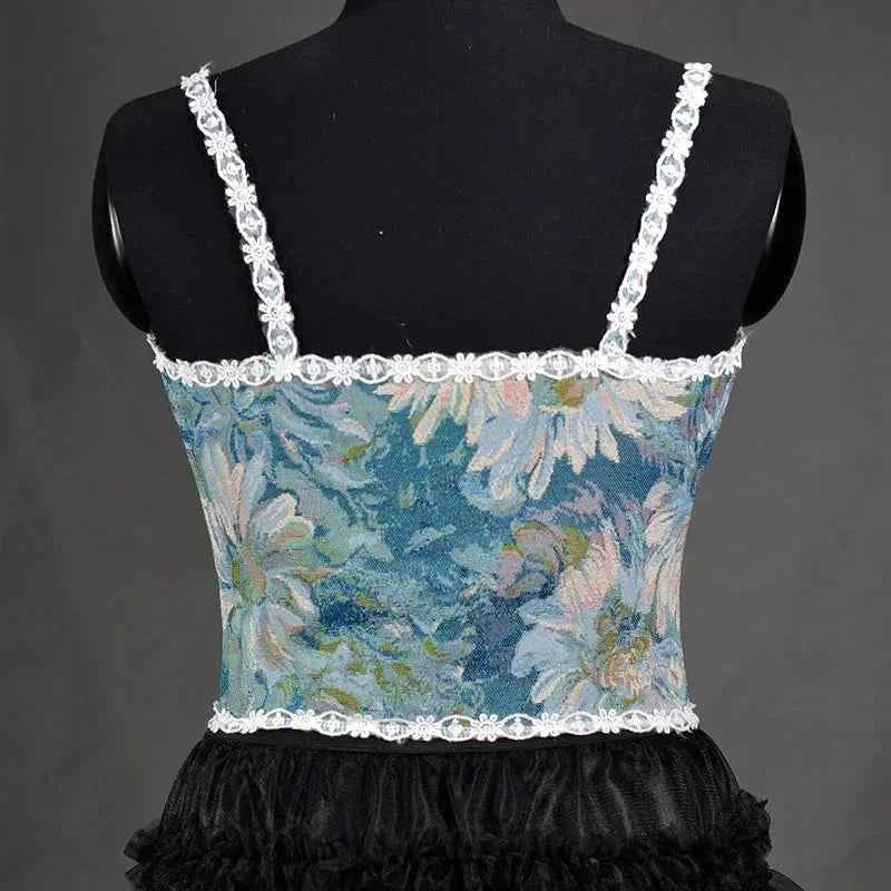 SS69 Lolita Corset Camisole Top - Y2K Underbust Body Shaper Polyester Blend