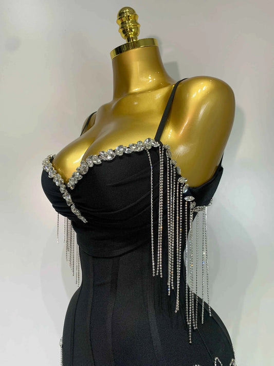 Women Sexy Backless Spaghetti Strap Bodycon Sleeveless Bandage Dress 2025 Elegant Prom Gown Club Evening Party Birthday Dresses