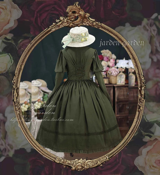 2025 New Classical Long-sleeved Stand-up Collar Slim-fitting Dress Japanese Sweet and Cute Girl Lolita OP Mid-length Dresses