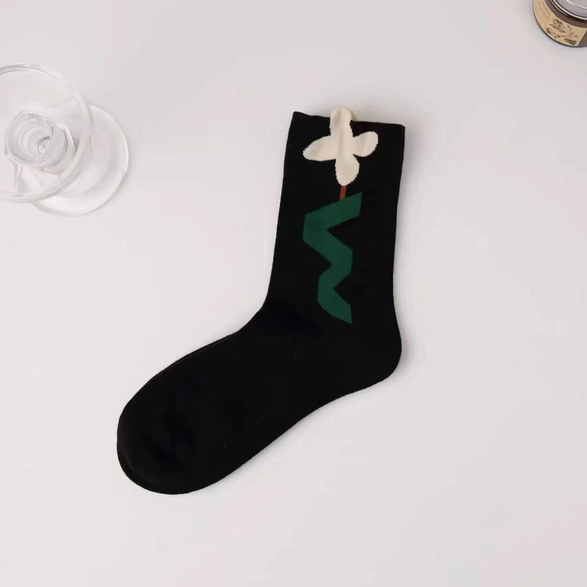 Cotton Fashion Korea Harajuku Retro Floral Vintage Woman Socks Novelty Ethnic Elegant Casual Ladies Girls Dress Brown Sox Autumn SS69 8.69 DD10H1 / 35 - 40
