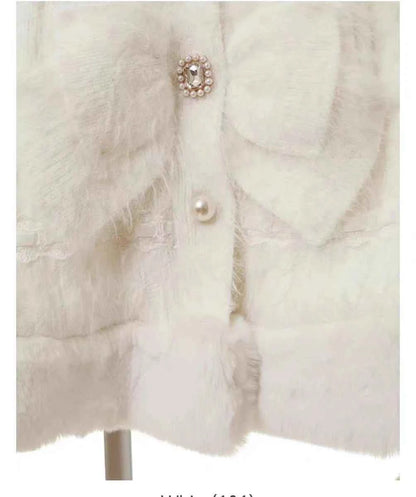 Fall Winter New Sweater Cardigan Women Japanese Mine Sweet Soft Waxy Thick Sweet Pearl Button Hooded Knitted Sweater Cape Jacket