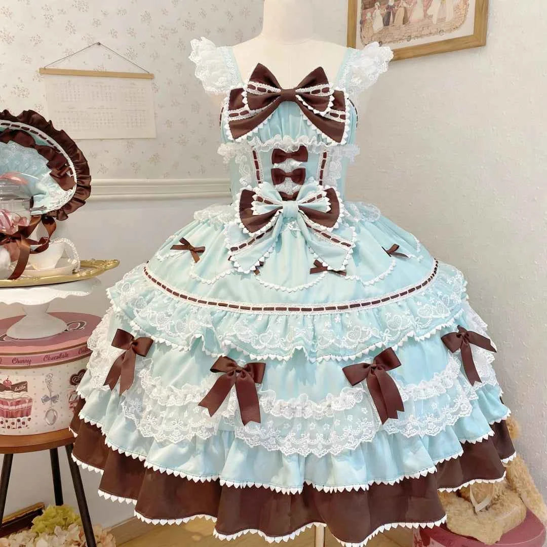 Kawaii Lovely Slim Lolita Dress Women Design Sweet Bow Sleeveless Sling Dresses Elegant Cute Pretty New Clothing