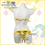Anime Lum Urusei Yatsura Cosplay Costume Wig Lamu Cosplay Swimsuit Women Sexy Bikini Swim Wear Halloween Party Outfits Socks