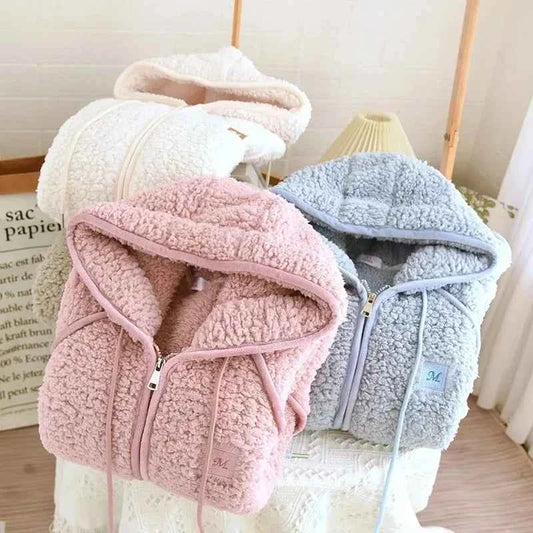Thick Fluffy New Couple's Pajama Hooded Zipper Sleeping Sleepwear Winter Underwear Set Nightie Warm  Pyjamas Women Loungewear