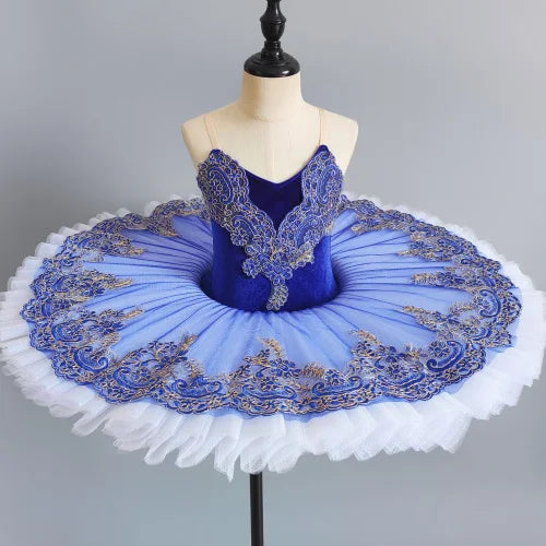 SS69 Girls' Professional Ballet Tutu Dress, Purple Swan Performance Leotard