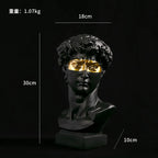 GUGUGUHOME David Head Resin Bust Sculpture - Modern Abstract Art