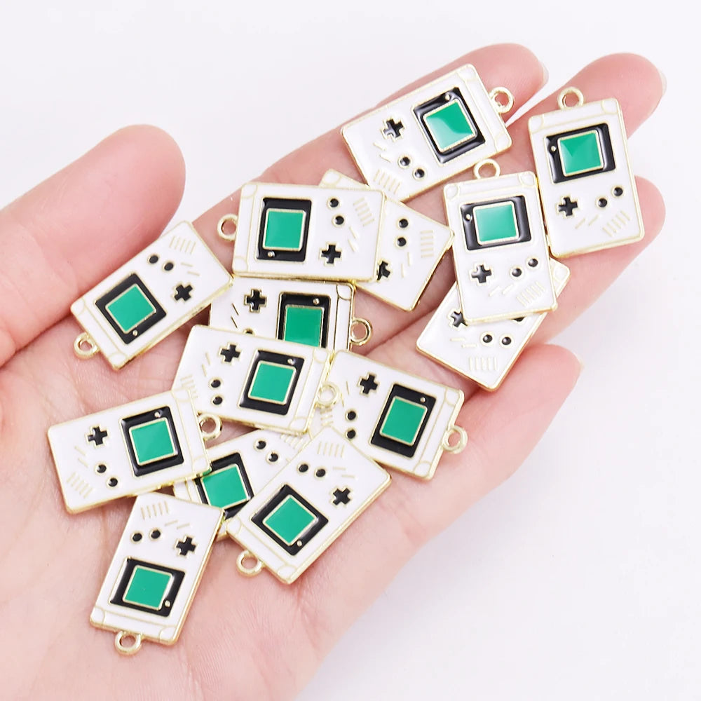 10Pcs Retro Enamel TV Set Game Console Charms for Jewelry Making DIY Cute Design Charms Pendant Necklaces Earrings Accessories SS69 6.69 10pcs 4