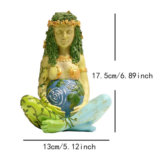 1pc Vibrant Millennium Gaia Green Earth Goddess of Nature Statue - Colorful Cartoon Decor for Indoor Spaces - ABS Material, Vari SS69