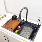 CKWS 304 Stainless Steel Waterfall Kitchen Sink with LED Display