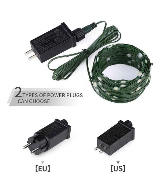 50M 100M 24V LED Christmas lights Green Wire Leather Fairy Lights String Waterproof Outdoor Garden Party Wedding Garland Decor