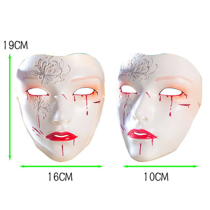 SS69 Ancient Style Full Face Mask, White Retro Hanfu Costume Prop for Adults